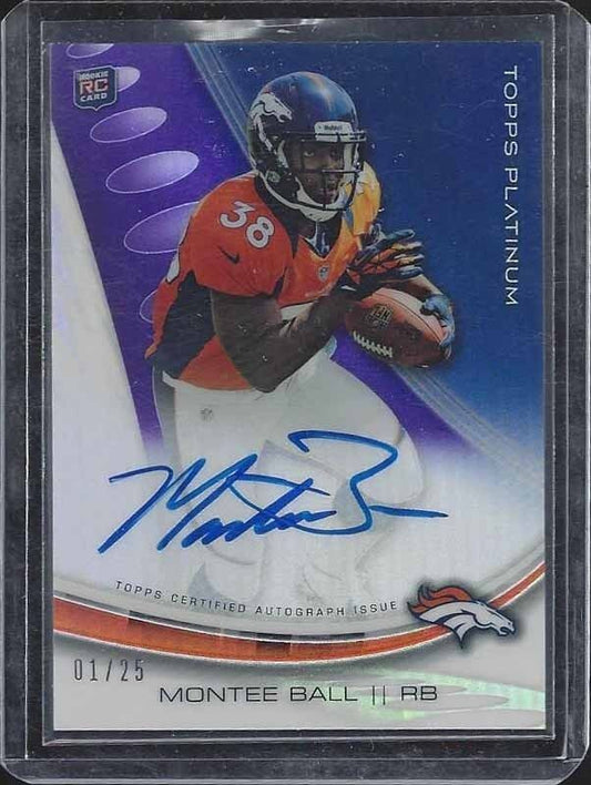 MONTEE BALL 2013 TOPPS PLATINUM PURPLE REFRACTOR ON CARD ROOKIE AUTO RC #D 1/25