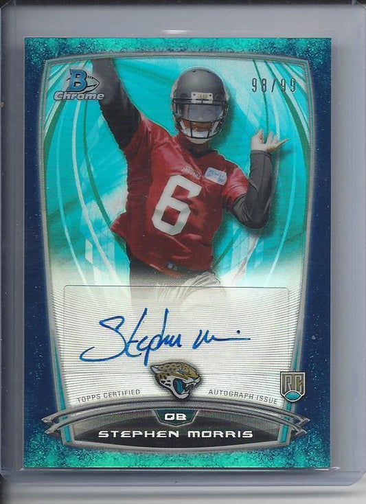 STEPHEN MORRIS 2014 BOWMAN CHROME BUBBLES REFRACTOR COLTS REFRACTOR AUTO RC /99
