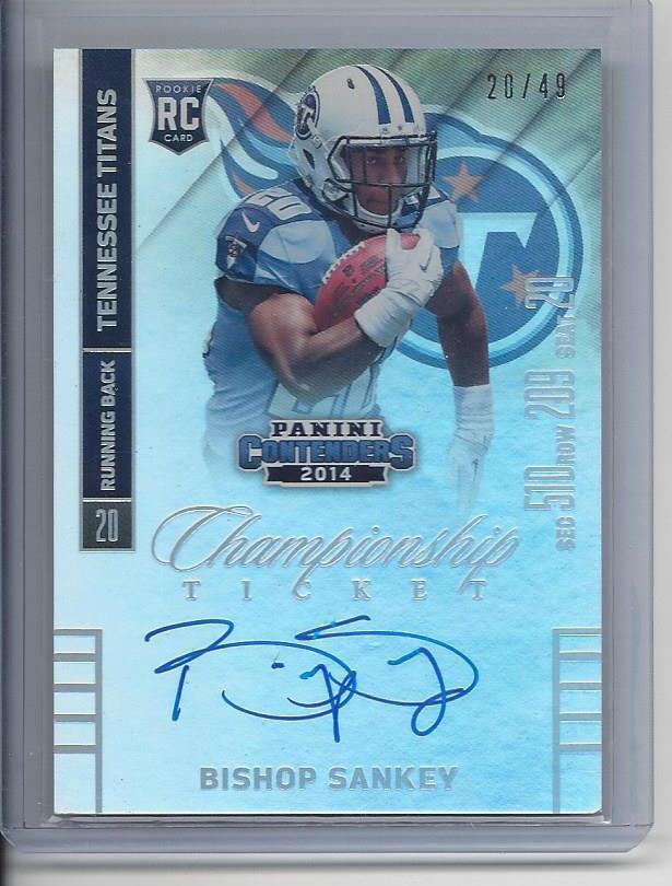 1/1 BISHOP SANKEY 2014 CONTENDERS CHAMPIONSHIP TICKET AUTO RC #D 20/49 JSY #20!!