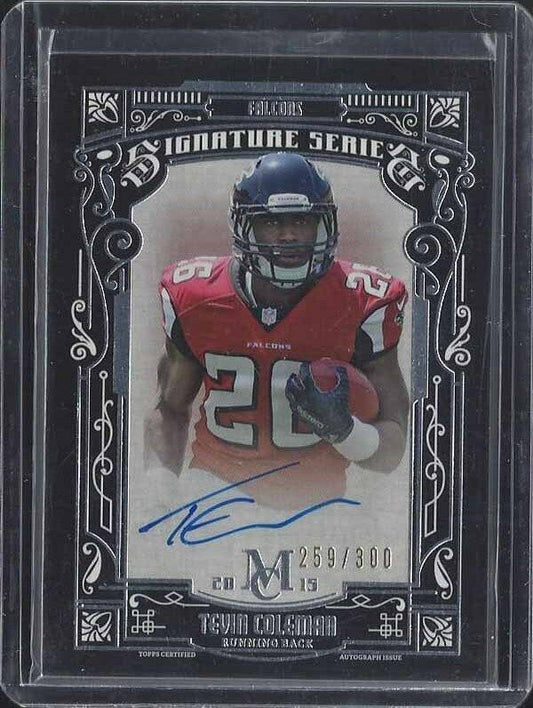 TEVIN COLEMAN 2015 TOPPS MUSEUM FALCONS ON CARD ROOKIE AUTO RC #D /300