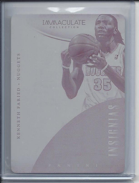 KENNETH FARIED 2013-14 IMMACULATE INSIGNIAS MAGENTA PRINTING PLATE TRUE #D 1/1