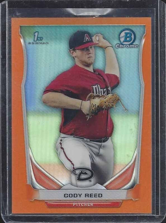 CODY REED 2014 BOWMAN CHROME PROSPECTS DIAMONDBACKS ORANGE REFRACTOR #D  20/25
