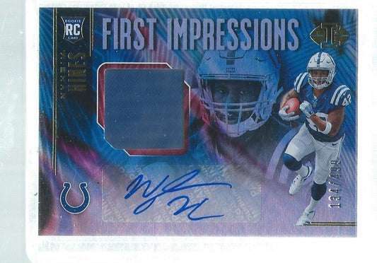 NYHEIM HINES 2018 ILLUSIONS FIRST IMPRESSIONS JERSEY AUTO ROOKIE RC #D 134/499