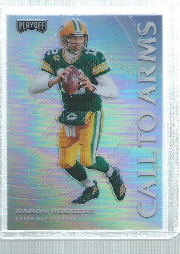 AARON RODGERS 2020 PLAYOFF CALL TO ARMS SILVER PRIZM