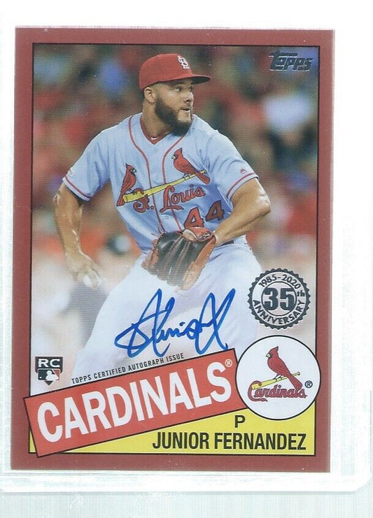JUNIOR FERNANDEZ 2020 TOPPS 35TH ANNIVERSARY RED ON CARD AUTO ROOKIE RC #D 16/25