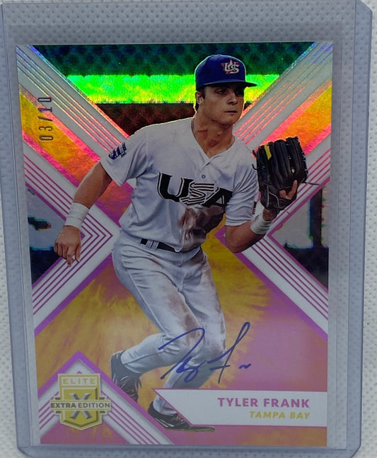 TYLER FRANK 2018 PANINI ELITE EXTRA EDITION PINK AUTO #D 03/10