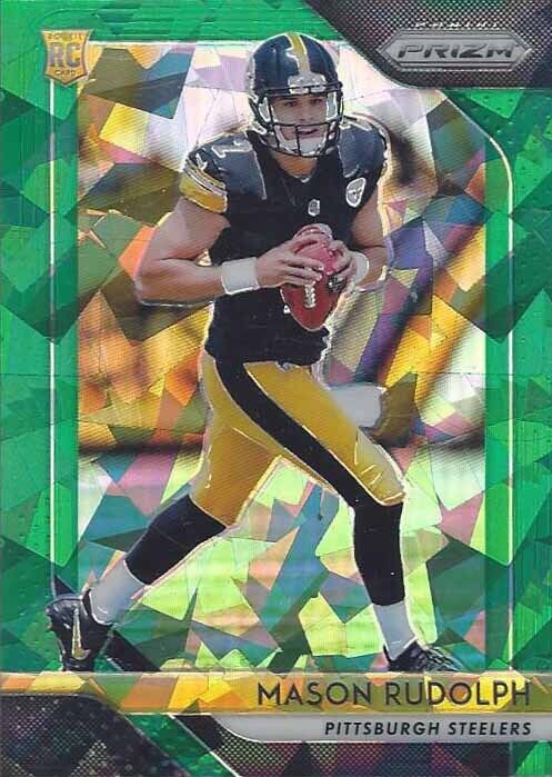 MASON RUDOLPH 2018 PANINI PRIZM GREEN ICE CRYSTALS ROOKIE PRIZMS RC #D 66/75