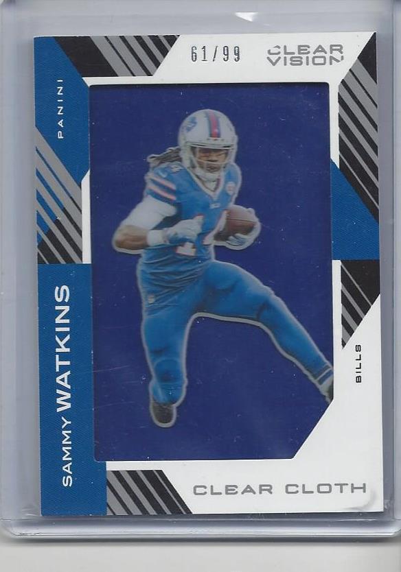 SAMMY WATKINS 2015 PANINI CLEAR VISION CLEAR CLOTH JUMBO BILLS JERSEY #D 61/99