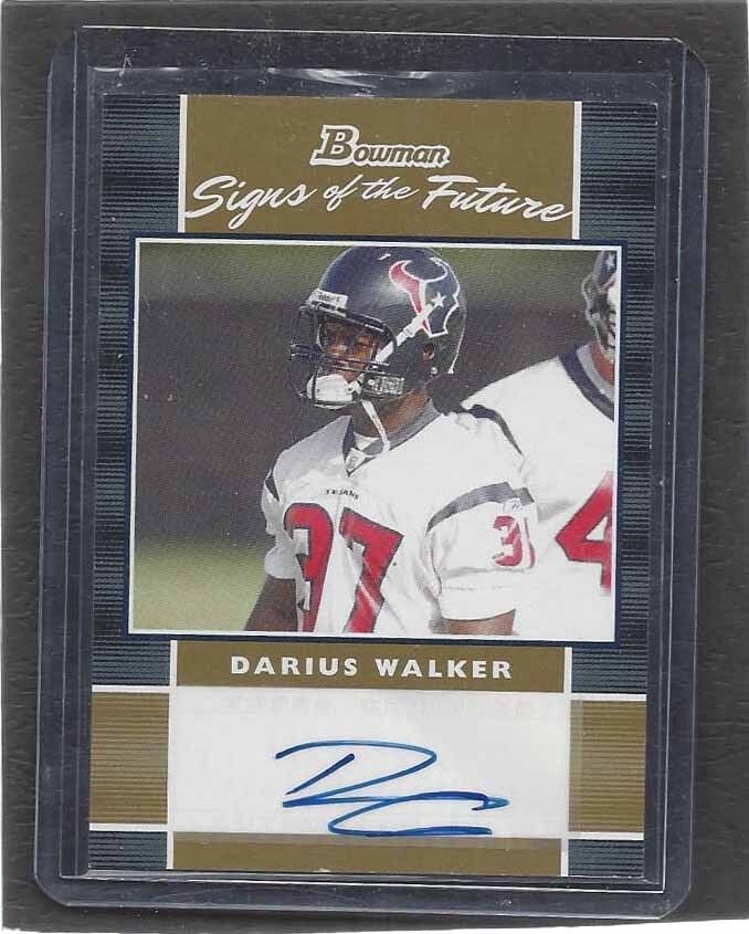 DARIUS WALKER 2007 BOWMAN SIGNS OF THE FUTURE GOLD ROOKIE AUTO RC #D 3/50