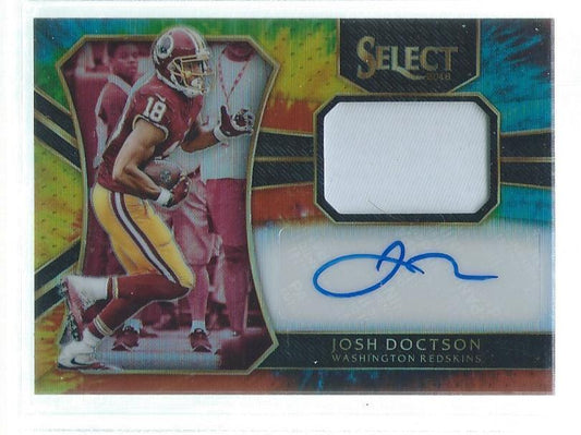 JOSH DOCTSON 2018 PANINI SELECT TIE DYE PRIZM RPA PATCH AUTO RC #D /25