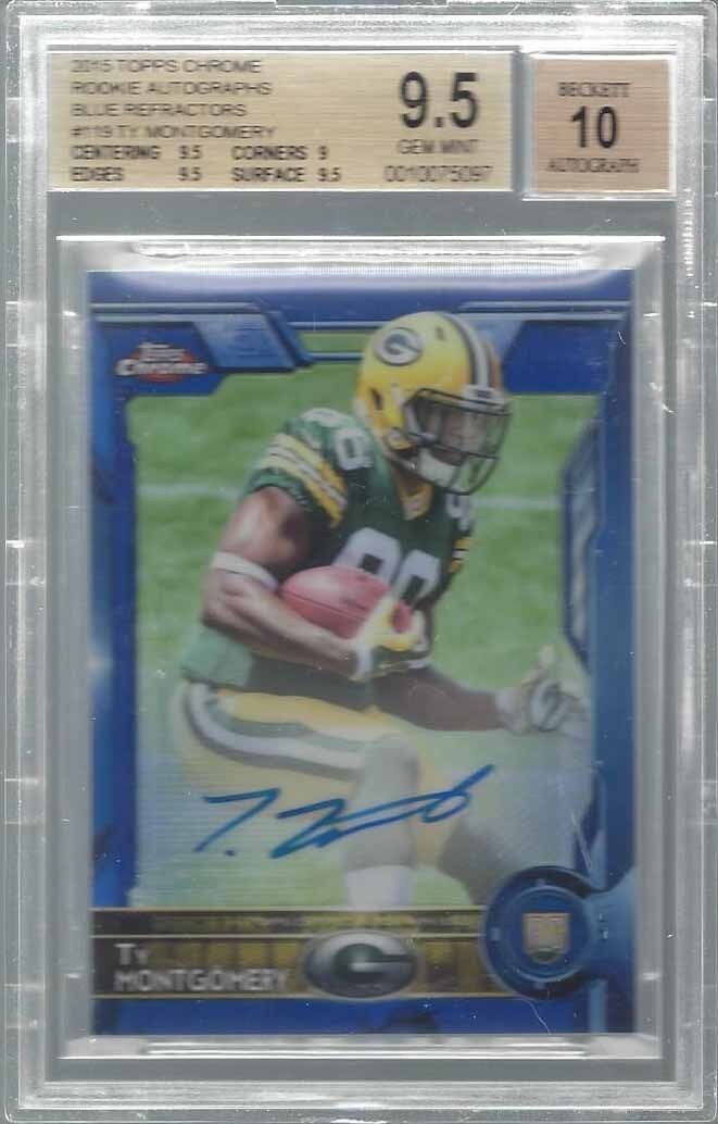 TY MONTGOMERY 2015 TOPPS CHROME BLUE REFRACTOR AUTO RC /50 BGS 9.5 w 10 AUTO GEM