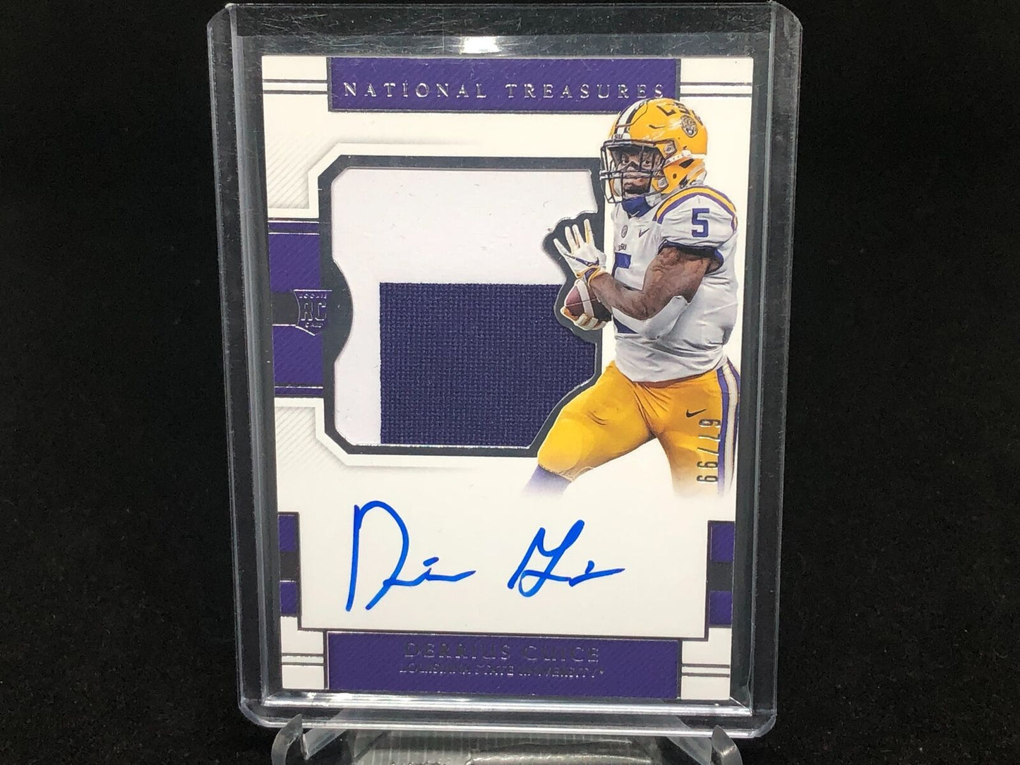 DERRIUS GUICE 2018 NATIONAL TREASURES COLLEGIATE 2 CLR PATCH AUTO RC #D 67/99