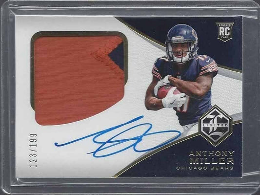 ANTHONY MILLER 2018 LIMITED JUMBO 2 COLOR ROOKIE PATCH ON CARD AUTO RC #D /199