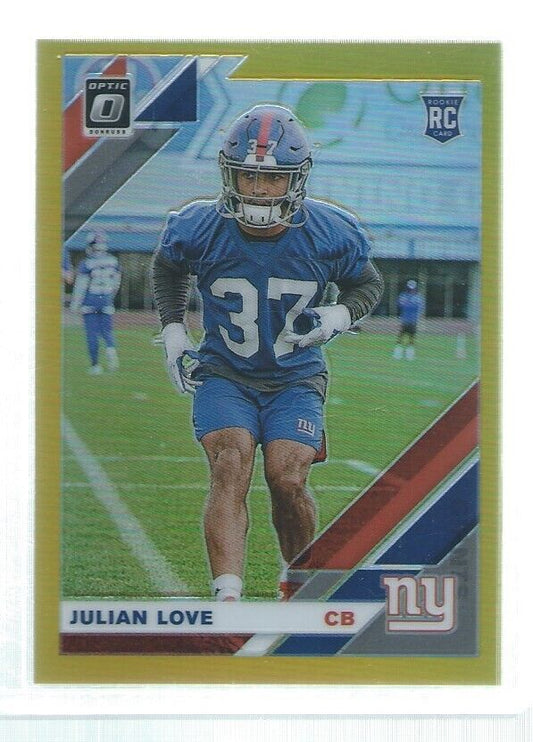 JULIAN LOVE 2019 DONRUSS OPTIC HOLO GOLD ROOKIE RC #D 8/10