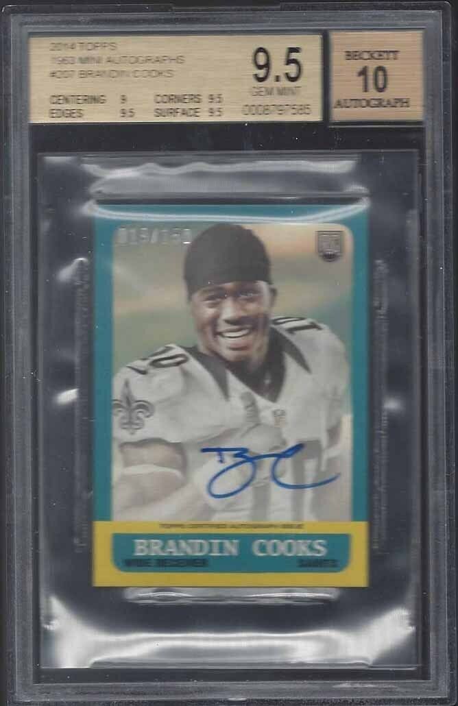 BRANDIN COOKS 2014 TOPPS 1963 MINI ON CARD AUTO RC /150 BGS 9.5 w/ 10 AU POP 1/1