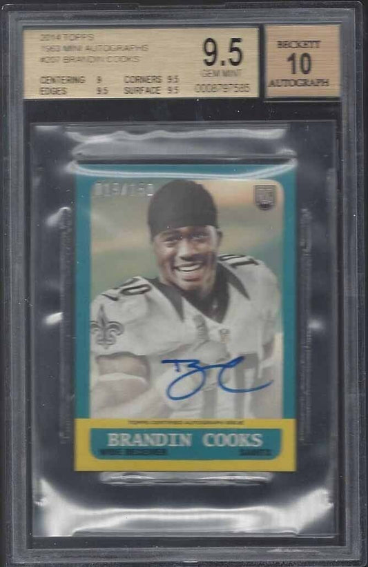 BRANDIN COOKS 2014 TOPPS 1963 MINI ON CARD AUTO RC /150 BGS 9.5 w/ 10 AU POP 1/1