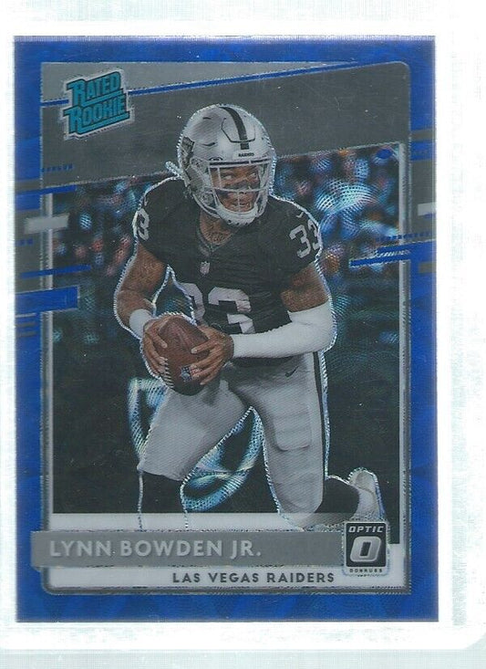 LYNN BOWDEN JR 2020 DONRUSS OPTIC HOLO RATED ROOKIE BLUE SCOPE HOLO RC #182
