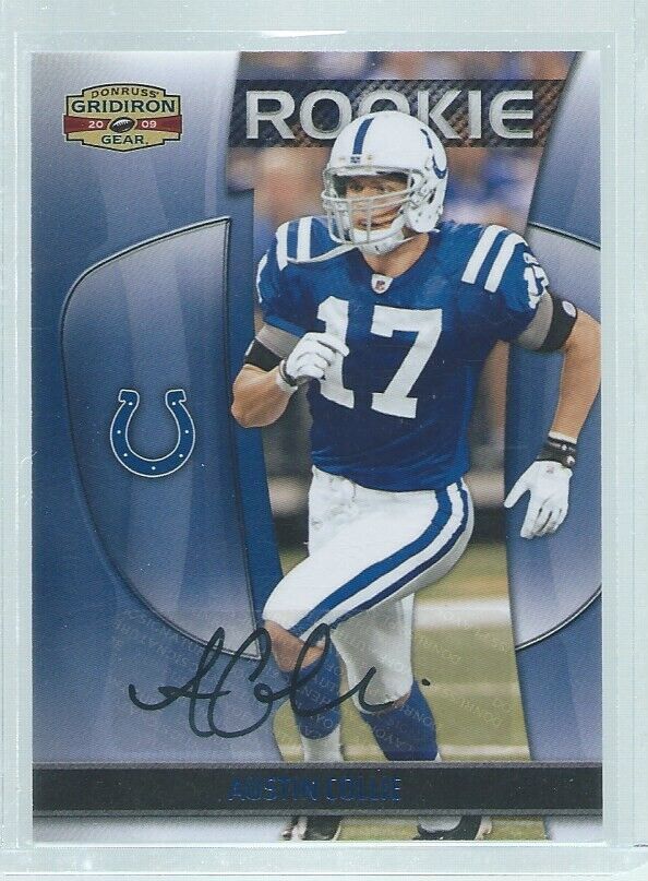AUSTIN COLLIE 2009 PANINI DONRUSS GRIDIRON GEAR PLATINUM AUTO RC #D 5/25