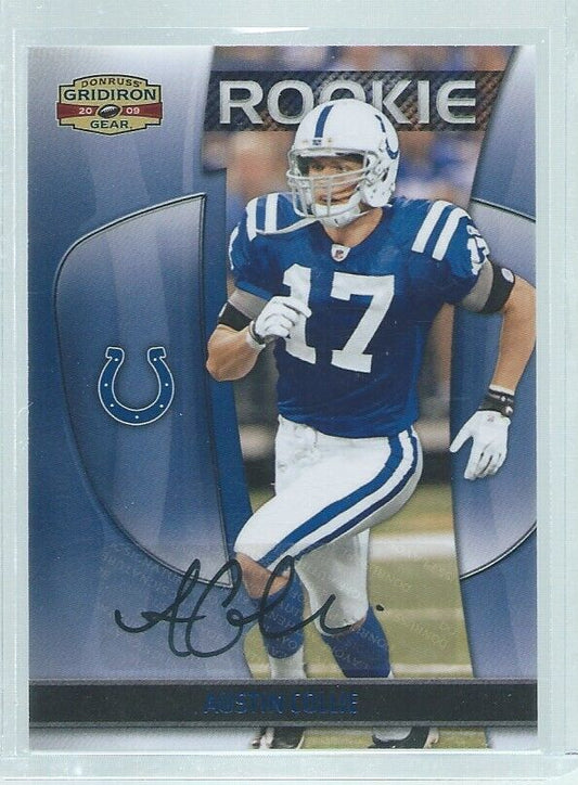 AUSTIN COLLIE 2009 PANINI DONRUSS GRIDIRON GEAR PLATINUM AUTO RC #D 5/25