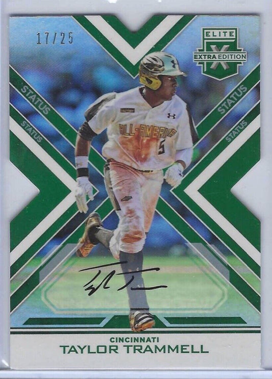TAYLOR TRAMMELL 2016 ELITE EXTRA EDITION GREEN DIE CUT PROSPECT AUTO #d /25