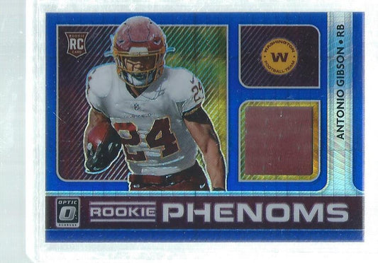 ANTONIO GIBSON 2020 DONRUSS OPTIC ROOKIE PHENOMS JERSEY BLUE HYPER RC