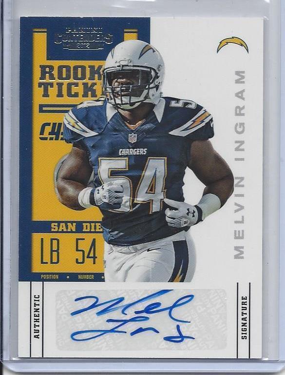 MELVIN INGRAM 2012 CONTENDERS ROOKIE TICKET VARIATION SP RARE AUTO RC #166B