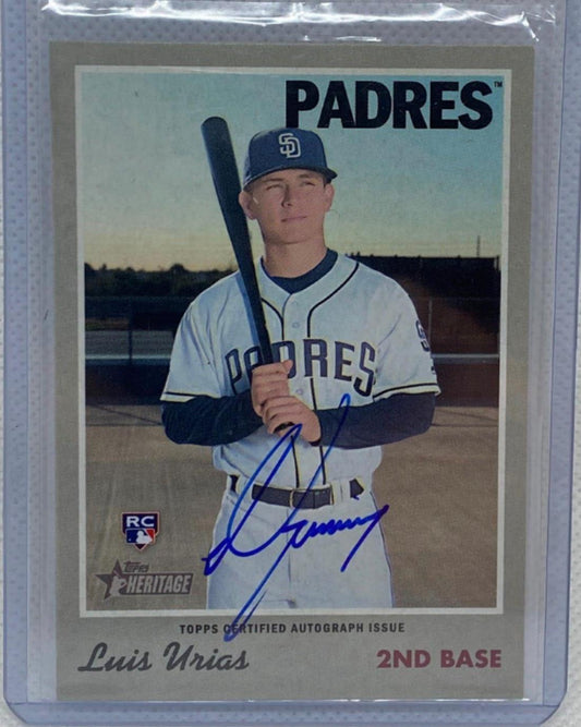 LUIS URIAS 2019 TOPPS HERITAGE ON CARD ROOKIE AUTO RC #ROA-LU
