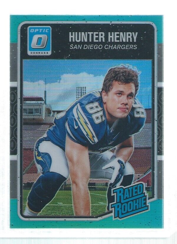 HUNTER HENRY 2016 DONRUSS OPTIC HOLO RATED ROOKIE LIGHT BLUE RC #D 279/299
