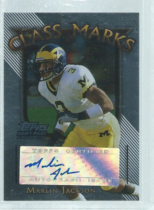 MARLIN JACKSON 2005 TOPPS DRAFT PICKS DPP CLASS MARKS SILVER AUTO RC #D 1/50