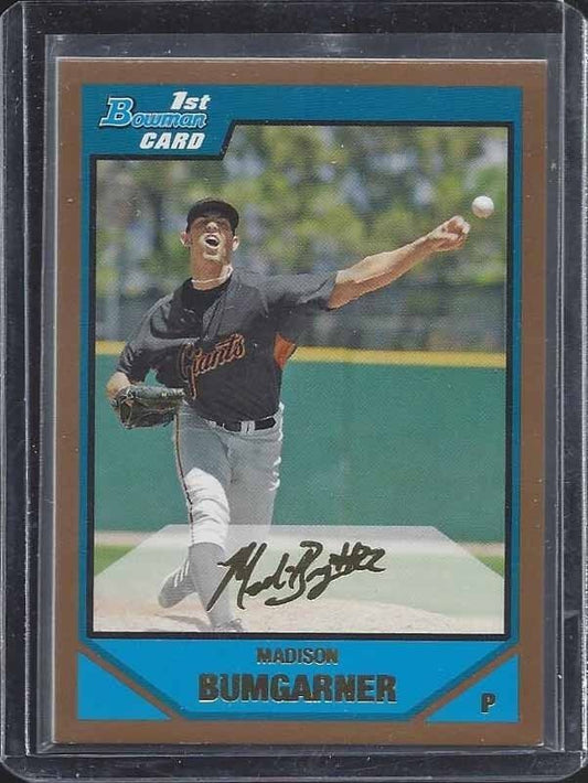 MADISON BUMGARNER 2007 BOWMAN DRAFT PROSPECTS GOLD 1ST CARD GIANTS PROSPECT #61
