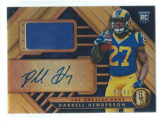 DARRELL HENDERSON 2019 PANINI GOLD STANDARD JERSEY AUTO RC #D 82/99