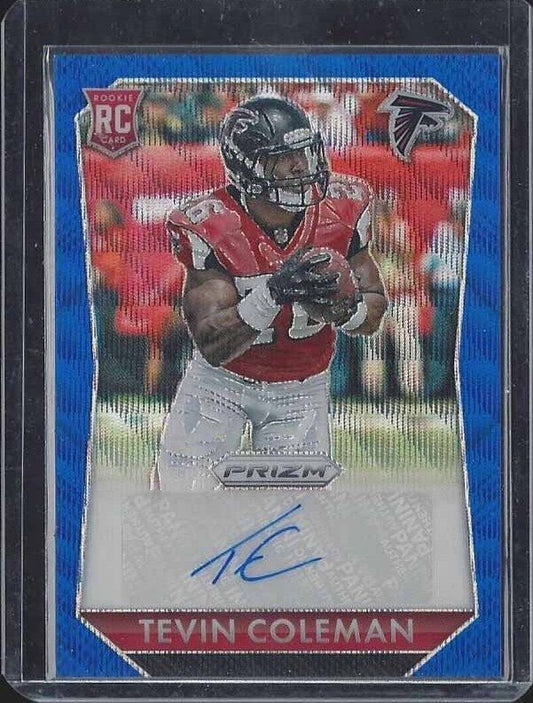 TEVIN COLEMAN 2015 PANINI PRIZM BLUE WAVE REFRACTOR PRIZMS ROOKIE AUTO RC #D /60