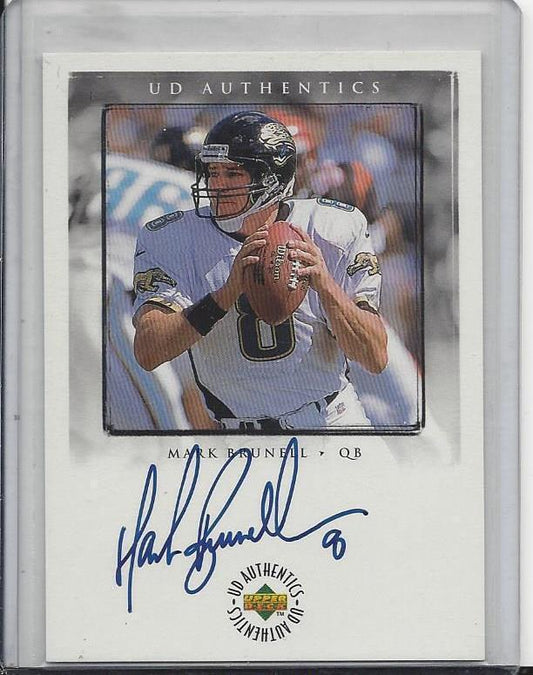 MARK BRUNELL 1998 UPPER DECK UD AUTHENTICS JAGUARS ON CARD RARE AUTO #2