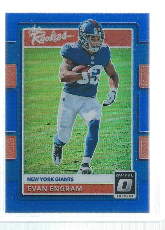 EVAN ENGRAM 2017 DONRUSS OPTIC HOLO THE ROOKIES BLUE RC #D 4/149