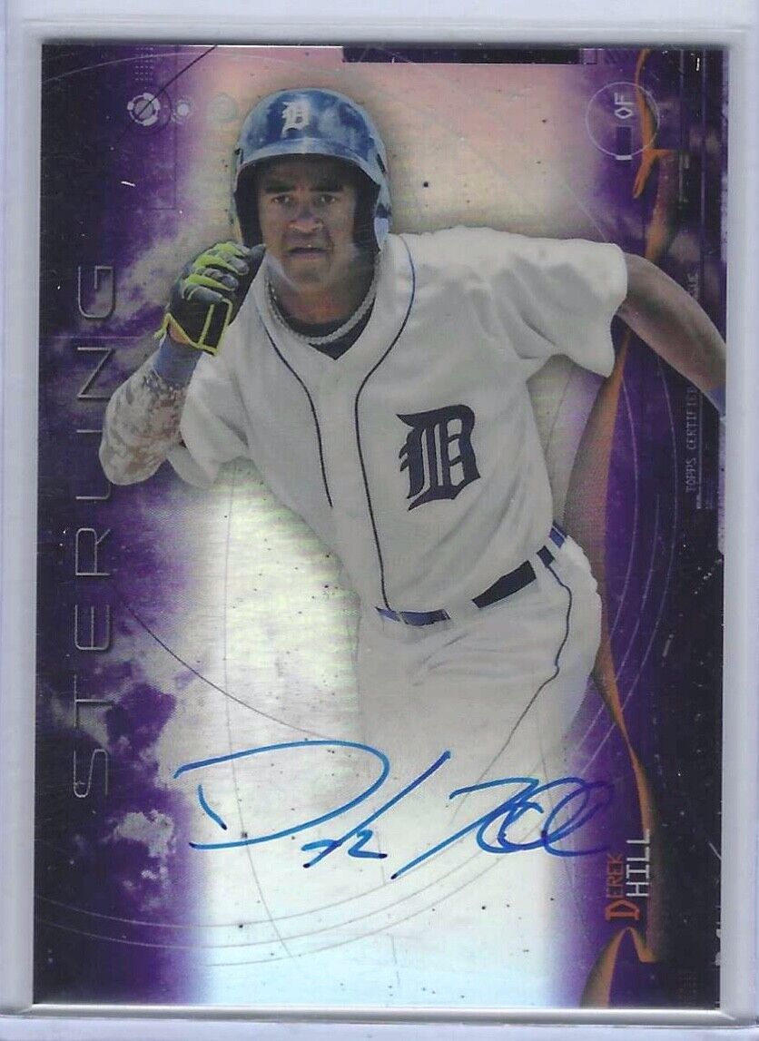 DEREK HILL 2014 BOWMAN STERLING PURPLE REFRACTOR AUTO #d /50
