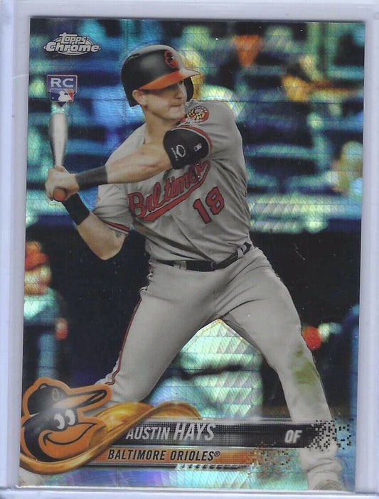AUSTIN HAYS 2018 TOPPS CHROME PRISM REFRACTOR ROOKIE RC #87