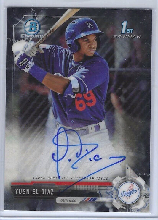 YUSNIEL DIAZ 2017 BOWMAN CHROME 1ST PROSPECT ON CARD AUTO #CPA-YD