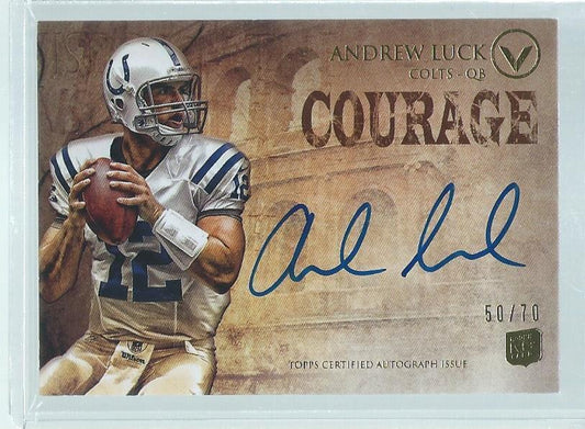 ANDREW LUCK 2012 TOPPS VALOR COURAGE ON CARD AUTO RC #D 50/70