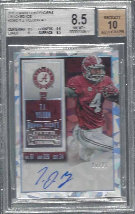 T.J. YELDON 2015 CONTENDERS CRACKED ICE ALABAMA COLLEGE VARIATION AUTO RC #D /23
