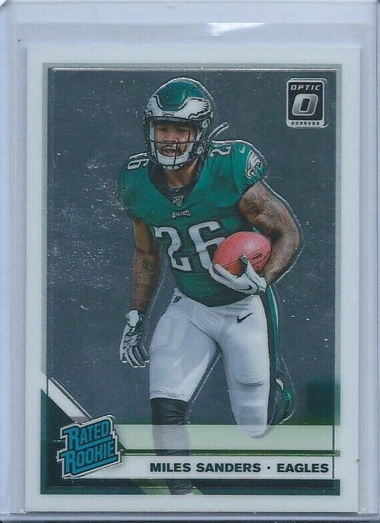 MILES SANDERS 2019 PANINI DONRUSS OPTIC RATED ROOKIE TRUE ROOKIE RC #172