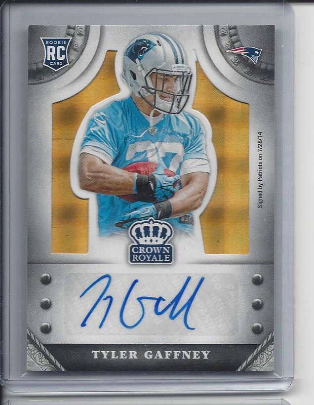 TYLER GAFFNEY 2014 CROWN ROYALE GOLD PLAID ROOKIE AUTO RC #D 5/15