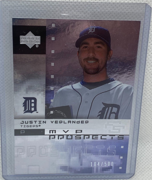 JUSTIN VERLANDER 2007 UPPER DECK MVP PROSPECTS RC #D 104/500