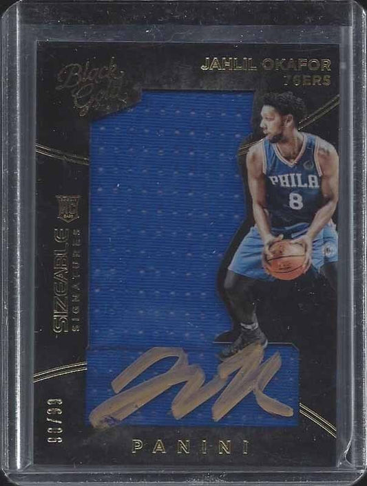 JAHLIL OKAFOR 2015-16 BLACK GOLD SIZEABLE SIGNATURES JUMBO JERSEY AUTO RC #D /99