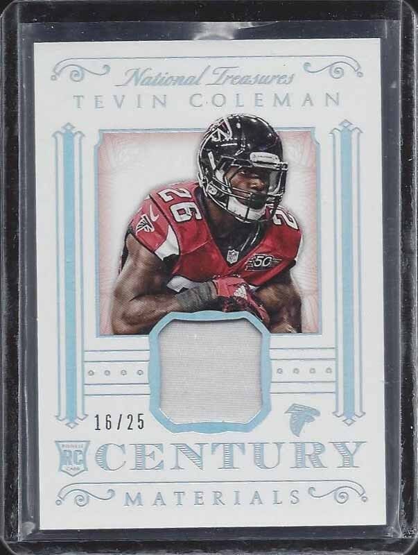 TEVIN COLEMAN 2015 NATIONAL TREASURES CENTURY HOLOFOIL SILVER PATCH RC #D 16/25