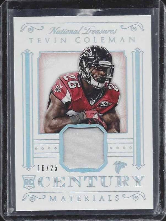 TEVIN COLEMAN 2015 NATIONAL TREASURES CENTURY HOLOFOIL SILVER PATCH RC #D 16/25