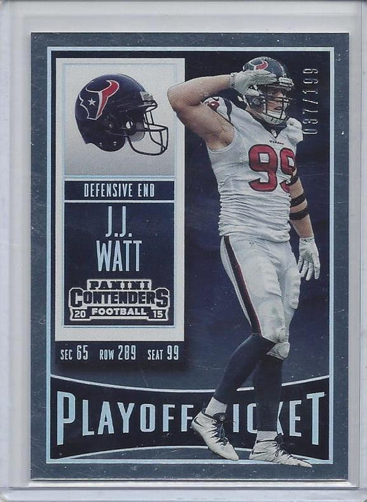 J.J. WATT 2015 PANINI CONTENDERS PLAYOFF TICKET FOIL #D 37/199