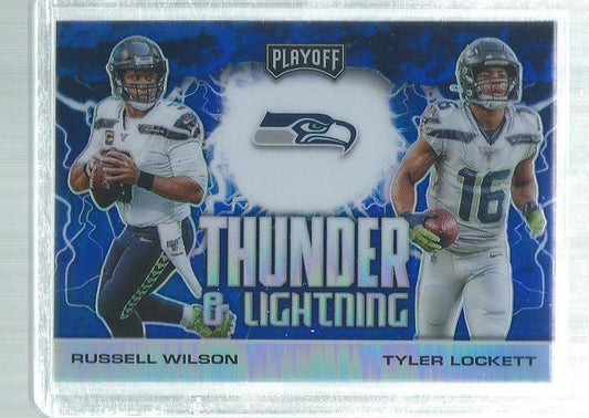 RUSSELL WILSON TYLER LOCKETT 2020 PLAYOFF THUNDER & LIGHTNING BLUE PRIZM
