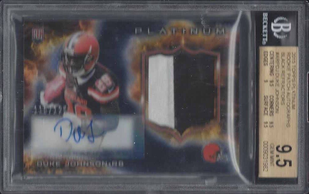 DUKE JOHNSON 2015 TOPPS PLATINUM BLACK REFRACTOR PATCH AUTO RC /125 BGS 9.5 POP1