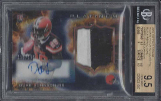 DUKE JOHNSON 2015 TOPPS PLATINUM BLACK REFRACTOR PATCH AUTO RC /125 BGS 9.5 POP1