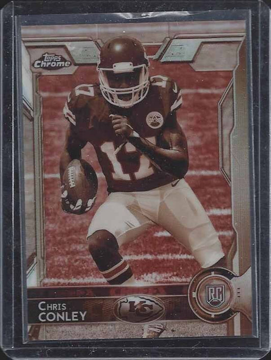 CHRIS CONLEY 2015 TOPPS CHROME CHIEFS SEPIA ROOKIE REFRACTOR RC #D 44/99